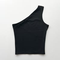 black one shoulder tank top