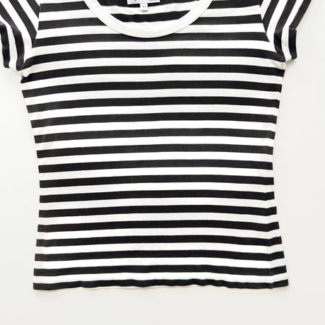 agnes b. black×white striped T-shirts