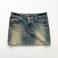 damage denim mini skirt