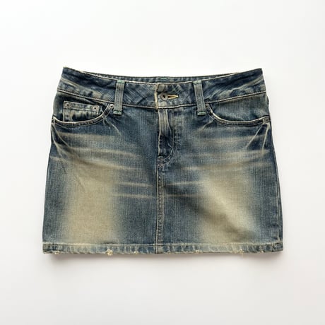 damage denim mini skirt