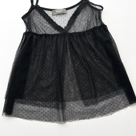 black dot tulle camisole