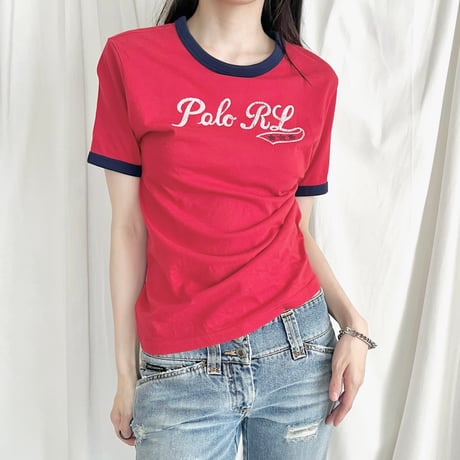 Ralph Lauren red×navy logo printed T-shirts