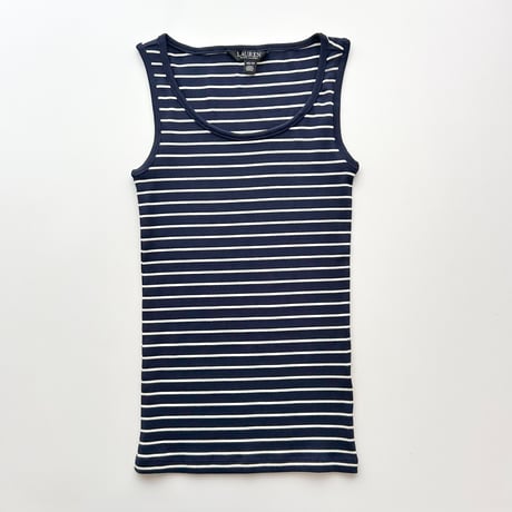 Ralph Lauren navy striped rib tank top