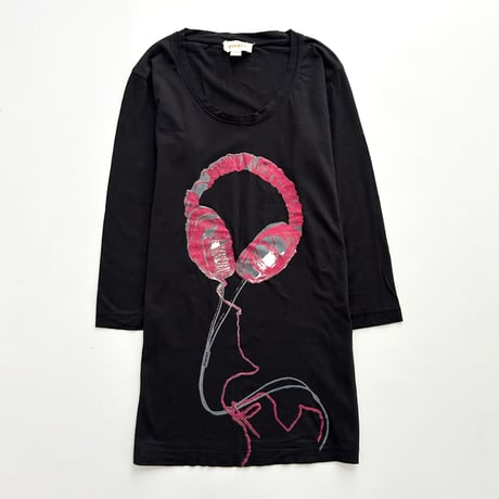 DIESEL black headphone printed tunic