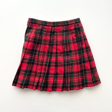 MORGAN red plaid wrapped pleats skirt