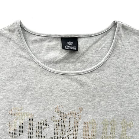 VERSACE gray gold printed T-shirts