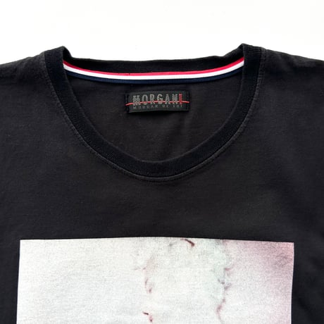 MORGAN black photo printed T-shirts