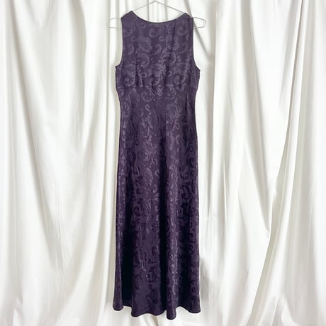 made in USA / purple flower embroidery dress