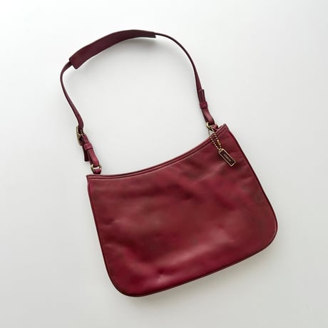 coach red leather shoulder bag