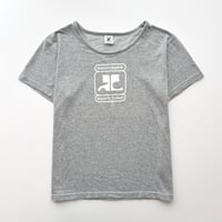 courreges gray×white logo printed T-shirts