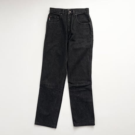 MOSCHINO back embroidery black denim pants
