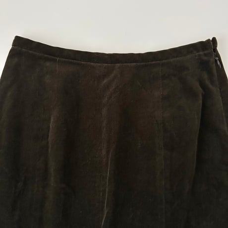 khaki brown velours skirt