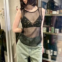 made in Italy / sheer sequins tank top