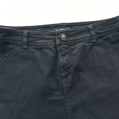 VERSACE black denim mini skirt