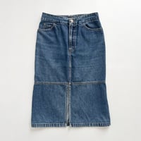 made in Italy / blue denim slit skirt