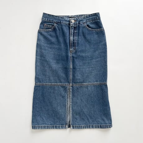 made in Italy / blue denim slit skirt