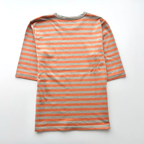 agnes b. orange×beige striped T-shirts