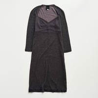 ANNA SUI purple neck designed sheer dress