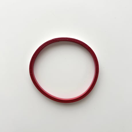 courreges white×red leather logo bangle