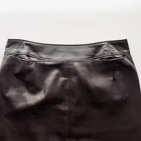 Burberry dark brown fake leather skirt
