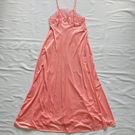 made in USA / vintage satin long one-piece