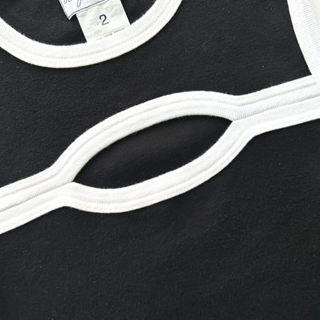 agnes b. black×white whole tank top