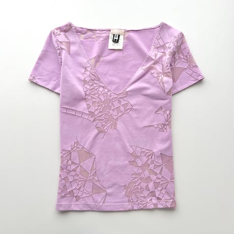 VERSACE purple sheer designed T-shirts