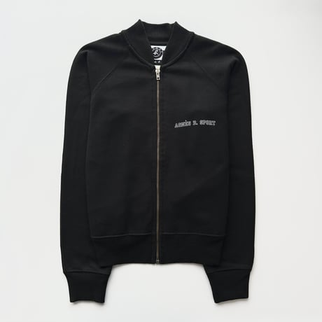 agnes b. black logo full zip tops