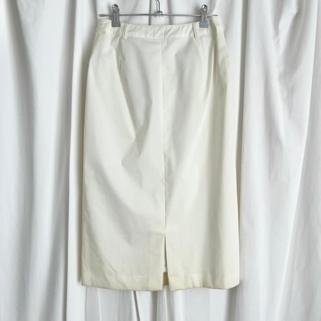 ivory zip designed midi skirt