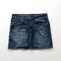 indigo denim mini skirt