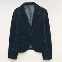 emerald green piping velvet jacket