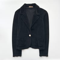 black shell button velours jacket