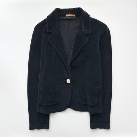 black shell button velours jacket
