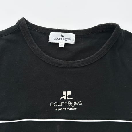 courreges black×white logo line T-shirts