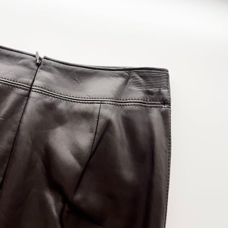 Burberry dark brown fake leather skirt