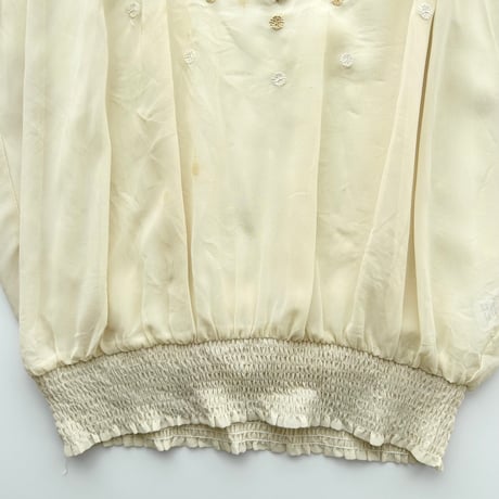 beige lace embroidery chiffon tops