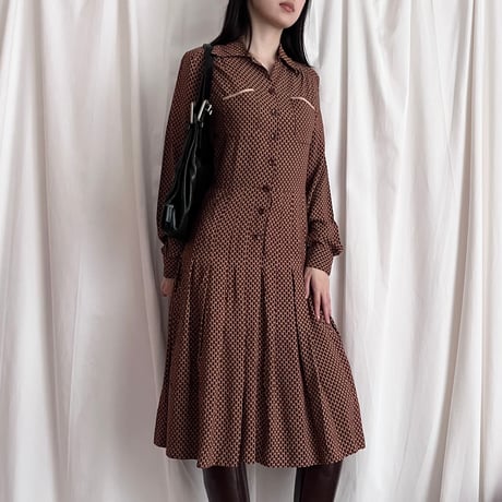 brown retro dress