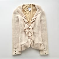 PAOLA FRANI light beige frill knit jacket