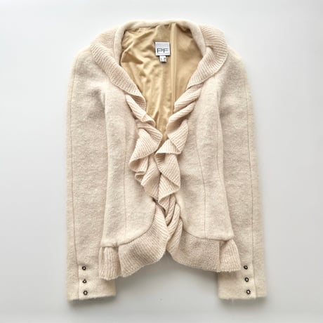 PAOLA FRANI light beige frill knit jacket