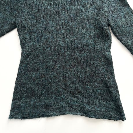 green mix color high neck tunic knit