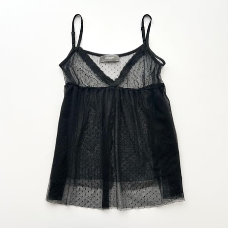 black dot tulle camisole
