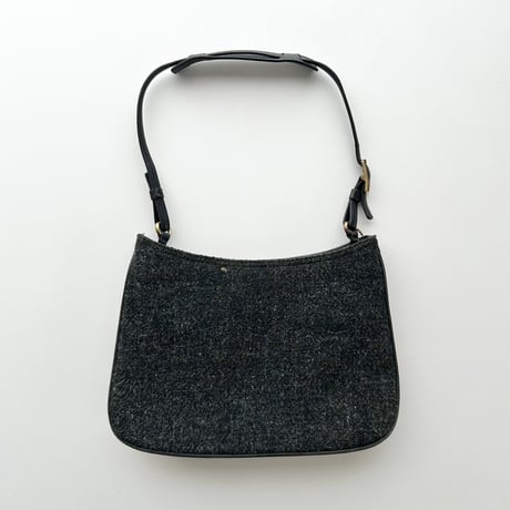 coach dark gray tweed shoulder bag