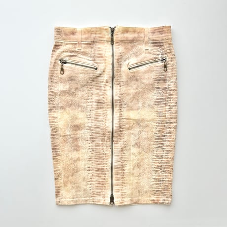 GUESS python leather dual zip skirt