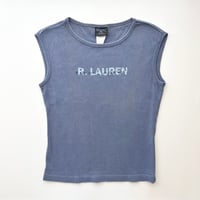 Ralph Lauren navy logo printed tank top