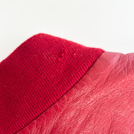 made in Italy / red×blue real leather blouson