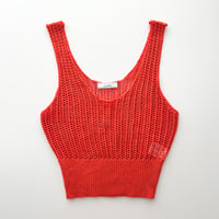 red knitted cropped knit tops
