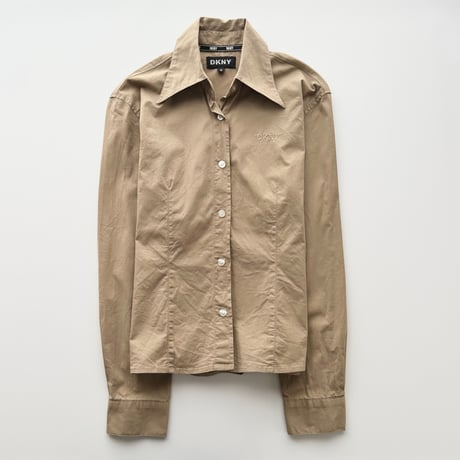 DKNY khaki logo compact shirt