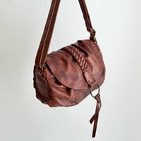 brown belt leather shoulder bag