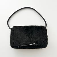 black fur designed shoulder bag