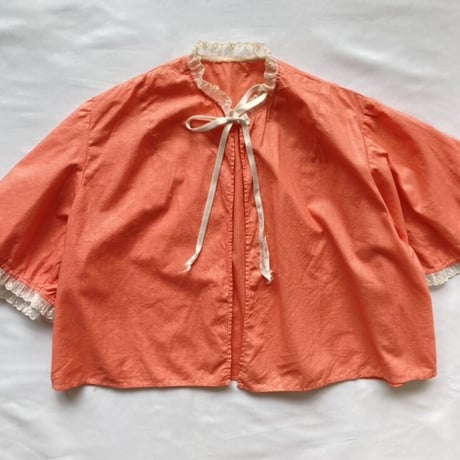 salmon pink lace designed cardigan